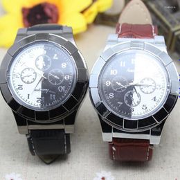 Horloges Mode Zwart Wit Heren Horloges Winddicht Aansteker USB Opladen Sport Quartz Reloj Hombre