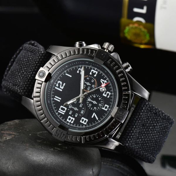 Relojes de pulsera Moda BR Marca Deporte Cuarzo Seis agujas Reloj multifunción de acero para hombres Correa de nylon tejida Hombre de negocios Pareja Calendario