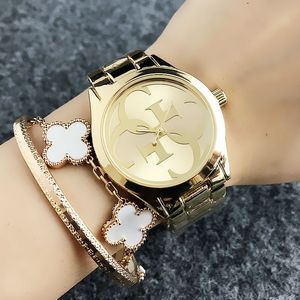 Montres-bracelets de marque de mode montres femmes fille style cadran en acier bande métallique montre à quartz GS8302