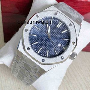 Muñecos de pulsera Business Fashion Silver Mens 42 mm Watch Sapphire Glass Mechanical Date automático de acero inoxidable Dial azul impermeable Dial
