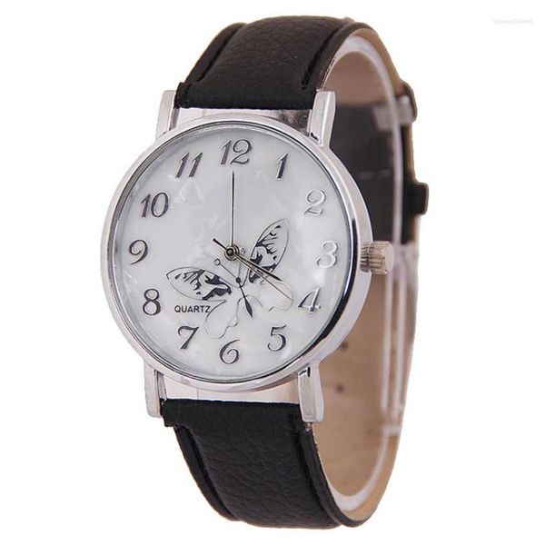 Montres-bracelets Mode Papillon Montres Femmes Montre En Cuir Quartz Casual Dames Horloge De Luxe