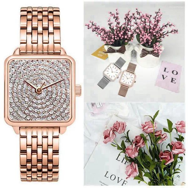 Relojes de pulsera Moda Casual Lujo Cuarzo Mujeres Hombres Relojes Simple Ladies Rhinestone Dial Vestido Pulsera Regalos