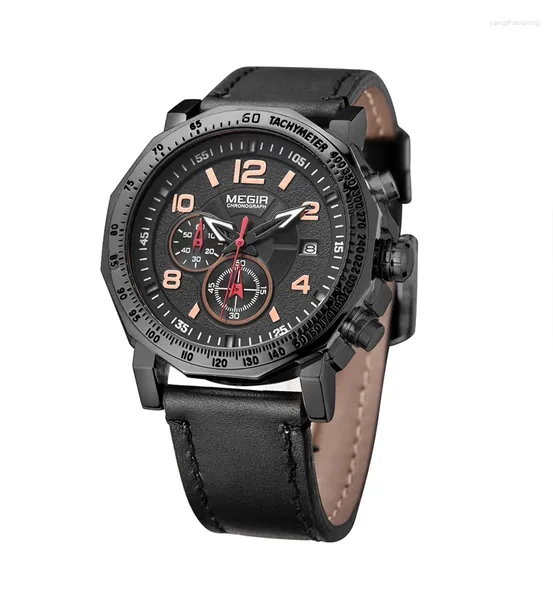 Mujeres de pulsera Fashion Casual Sports Watch Luxury Men Mechanical Aley Leather Wristwatch impermeable