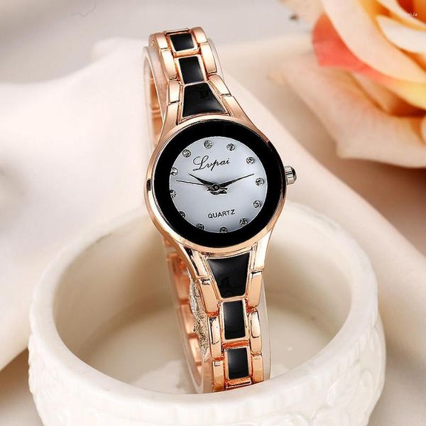 Montres-bracelets Mode Casual Montre Femmes Métal Heure Quartz Montre-Bracelet Simple Montre Femme Or Rose Bracelet En Acier Inoxydable