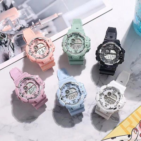 Relojes de pulsera Moda para niños relojes Multifunción Sports Digital LED Reloj para niñas para niñas impermeables