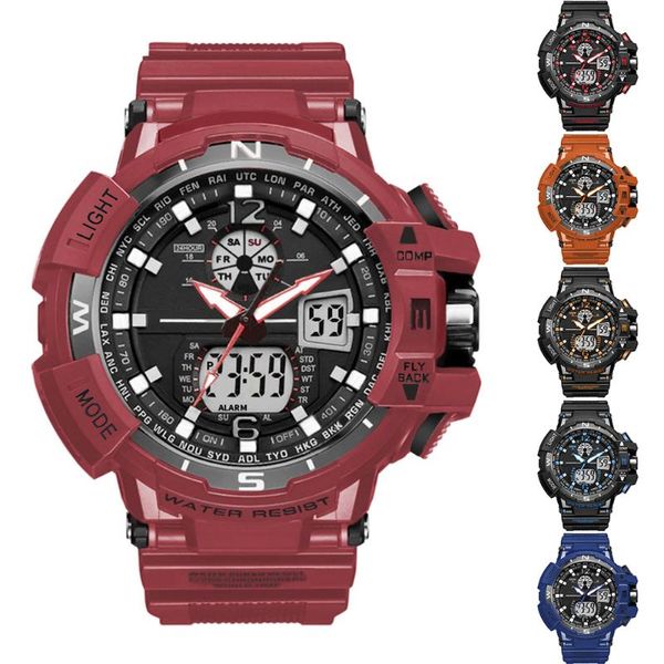 Relojes de pulsera Moda Cool Impermeable Hombres Analógico Cuarzo Reloj Digital Deportes Militar Fecha Reloj Relojes