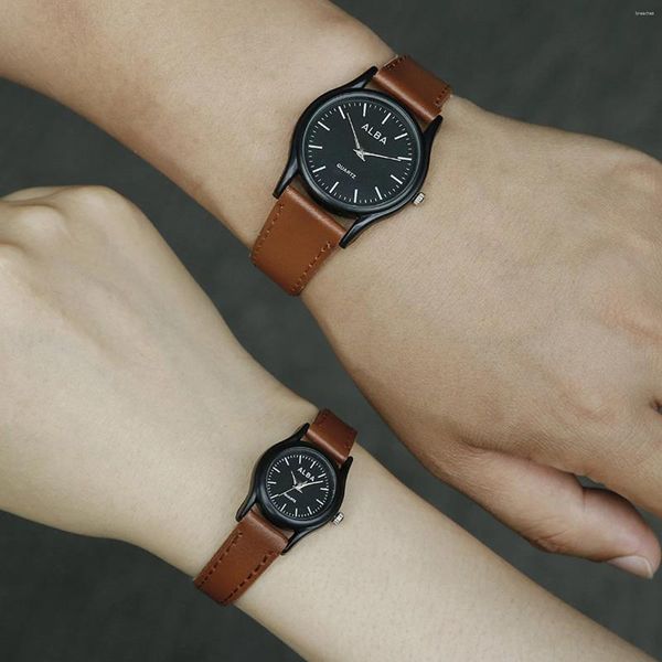 Relojes de pulsera Moda Pareja Reloj Correa de cuero Modelo Ropa Accesorios Casual Negocios Relojes