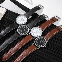 Polshorloges Fashion Creative Roman Scale Belt Watches for Men Casual Business Leather Band Watch Male Clock Polshorwatch Montre Homme