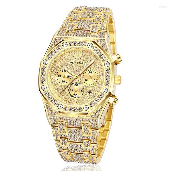 Montres-bracelets Mode Diamant Montre À Quartz Mouvement Royal Design Hommes Femmes Top Homme Casual Avec Acier Inoxydable