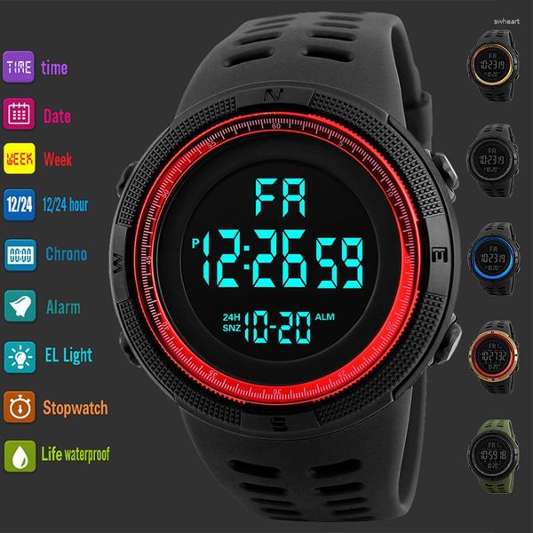 Relojes de pulsera Reloj eléctrico de moda Pantalla grande Deportes Multifunción Creativo para hombres y mujeres