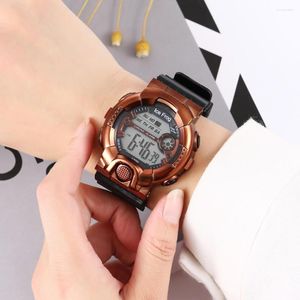 Relojes de pulsera Reloj electrónico de moda LED Show Relojes para hombre Reloj de cuero Regalo Reloj de pulsera femenino Reloj de Hombre Fecha automática Relogio Masculino