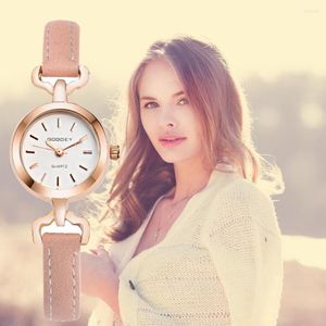 Montres-bracelets mode Gogoey montre femmes en cuir Quartz montre-bracelet horloge mâle dames Relogio Masculino Saat