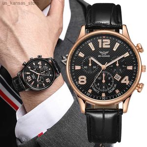 Montre-bracelettes mode Hot Calendar Mens es Top Brand Men de luxe Men de luxe Quartz en cuir sportif Horloge masculine Relogie Masculino240409