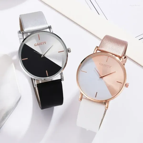 Relojes de pulsera Reloj de mujer de moda para mujer Relojes de cuarzo Doble color Mano de mujer Elegante Amantes de la muñeca 2023 Pulsera