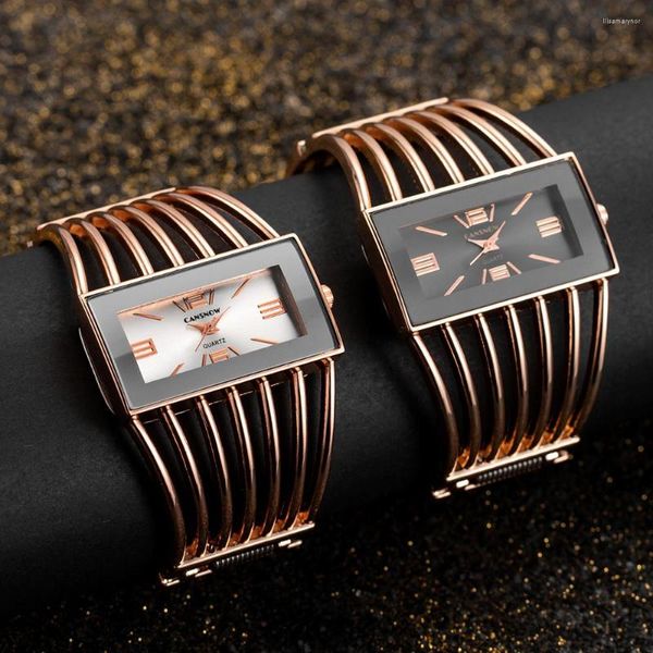 Relojes de pulsera de moda para mujer, relojes de marca superior de acero inoxidable, reloj de cuarzo para mujer, reloj de pulsera con esfera cuadrada, reloj femenino