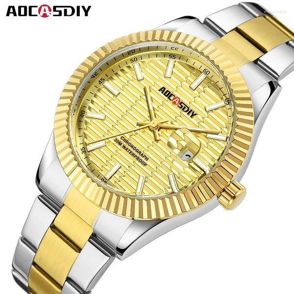 Montre-bracelets Fashion Luxury HEAT'S Watch Imperproof Watches for Men Chronograph Quartz Wristwatch Date Luminous Man Clock Relogio Masculino