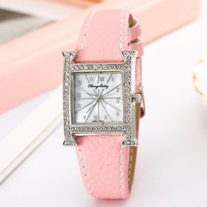 Montres-bracelets mode luxe femmes montre en cuir Unique lettre H Desgin carré Quartz dames décontracté diamant poignet 2022