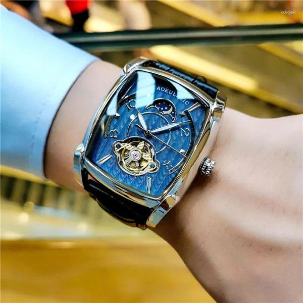 Montres-bracelets Mode Hommes Montre Seau Automatique Mécanique Tendance Lumineuse Étanche Horloge Reloj Hombre 2023