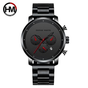 Polshorloges Fashion Men Watches 2021 Luxe ontwerper Black Man Watch Waterdichte kalender voor casual stalen kwarts Reloj Hombre 2150