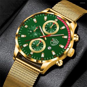 Montres-bracelets mode hommes montres de sport hommes affaires en acier inoxydable maille ceinture Quartz montre-bracelet horloge lumineuse Relogio Masculino