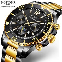 Polshorloges modeheren horloges voor mannen sport waterdichte roestvrijstalen kwarts horloge luxe man zakelijke lumineuze klok relogio masculino 230506