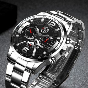 Montre-bracelets Fashion Mens Watchs Luxury Men Sport Sport en acier inoxydable Quartz Watch Male Business Casual Cuir Relogie Masculino 276J
