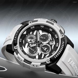 Montres-bracelets Mode Hommes Montres Mark Fairwhale Sports Silicone Bracelet Montre-Bracelet De Luxe Multifonctionnel Quartz Horloge Garçon Reloj