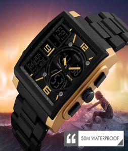 Montre-bracelets Fashion Outdoor Sport montre des hommes multifonctionnement Military Rubber Tactical LED Digital Watchs Imperproof Quartz Reloj7384765