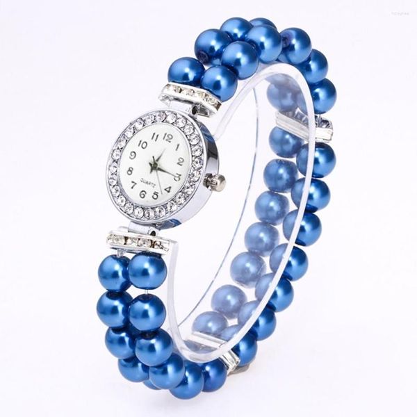 Montres-bracelets mode Quartz dames diamant cristal Bracelet montre femmes décontracté perle chaîne numérique poignet