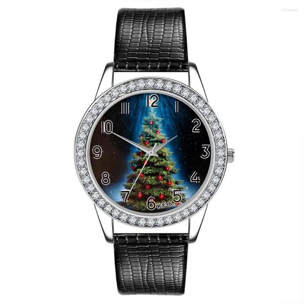 Relojes de pulsera Moda Cuarzo Reloj para mujer 3 manos Forma redonda Regalo de Navidad Muñeca Día de San Valentín para novia
