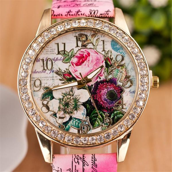 Relojes de pulsera Moda Reloj de cuarzo Flor china Casual Mujer Pulsera Relogio Feminino Reloj Regalo de Navidad Reloj Relojes de pulsera Relojes de pulsera W