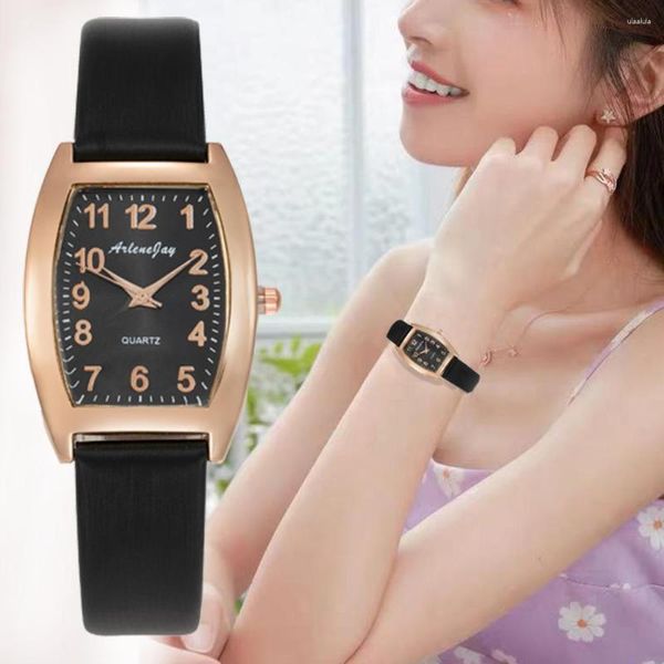 Montres-bracelets mode Rectangle femmes montres qualités dames Quartz cuir horloge 2023 Bayan Kol Saati femme robe montre cadeau