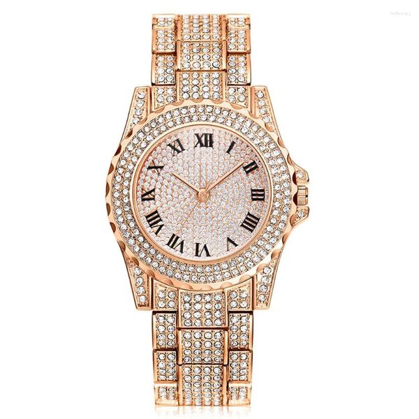 Relojes de pulsera Números romanos de moda Relojes de vestir de acero inoxidable para mujeres para damas Regalo para niñas Relogio Feminino Rose Gold Montre Femme Reloj