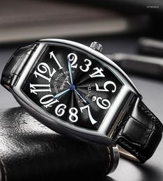 Polshorloges mode sanda merk mannen mechanisch horloge eenvoudige vat wijzerplaat heren horloges lumineuze pointer waterdichte kalender reloj hombre 7021