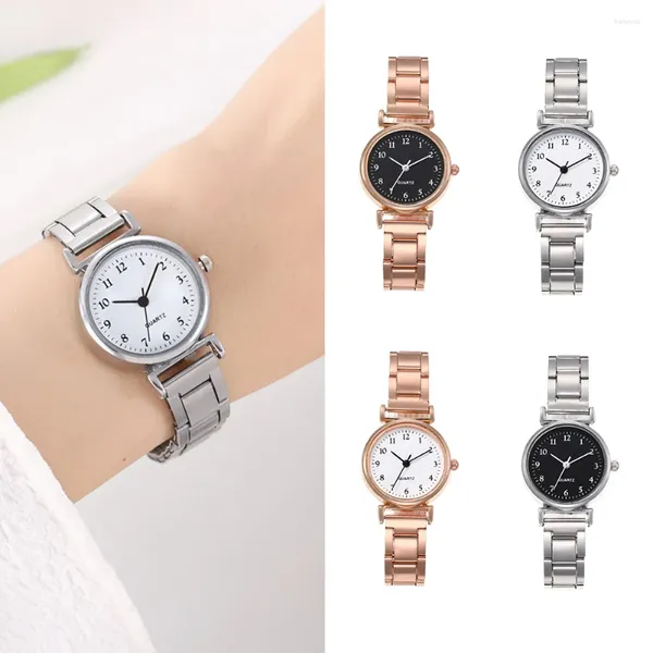 Relojes de pulsera Moda Simple Retro Versátil Cuarzo Reloj de mujer Casual Pequeño Dial Acero Strip Ladies