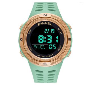 Montre-bracelets Fashion Smael Top Brand 1915 Sports Digital Watches Man 5bar Imperproof Chron Stophatch LED Réléchiss