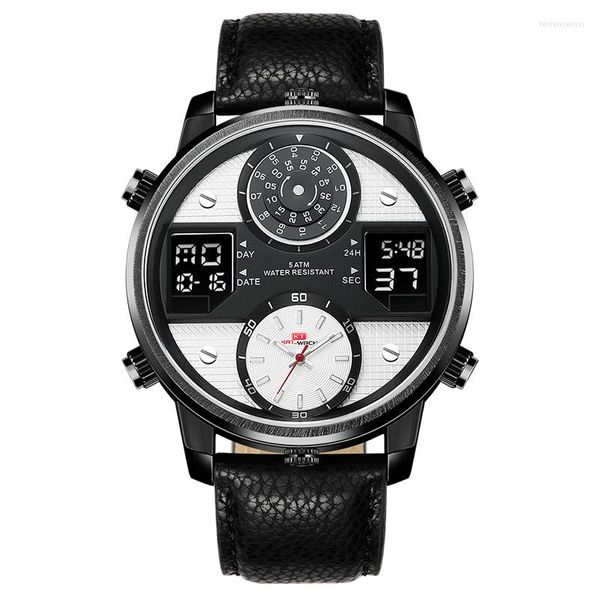 Relojes de pulsera Deportes de moda Reloj de cuarzo para hombre Relojes multifunción para hombre Pantalla LCD Hora Fecha Mostrar Reloj de pulsera luminoso Producto de caída