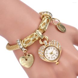Polshorloges mode sweet heart dames kwarts armbandjurk horloge