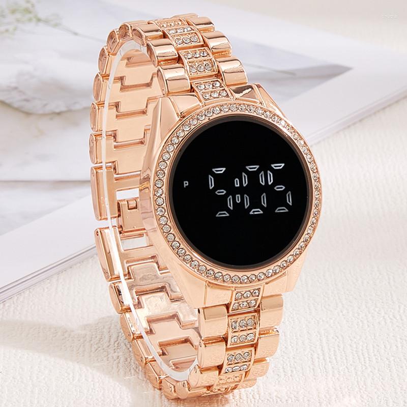 Wristwatches Fashion Touch Women Watches Luxury Stainless Steel Sports Watch Female Clock Running Outdoor Electronic Digital