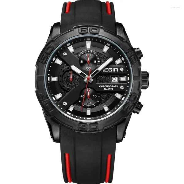 Relojes de pulsera Tendencia de moda Cinta de silicona Reloj para estudiantes Reloj deportivo para hombres Temporización impermeable Dial grande Hip-hop Personalidad