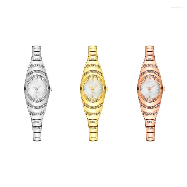Relojes de pulsera Tendencia de moda Versátil Nicho Sentido avanzado Incrustación de diamantes Reloj de cuarzo Señora Guapa Impermeable