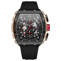 Horloges Mode Horloge Mannen Luxe Topmerk Sport Quartz Horloges Waterdicht Chronograaf Horloge Zwart Siliconen Band Relogio