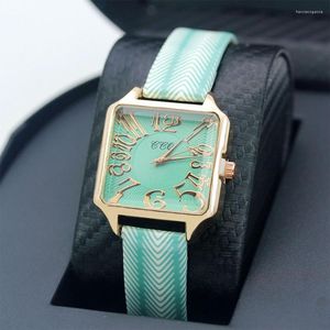Relojes de pulsera de moda con correa de cuero ondulado, reloj para mujer, reloj dorado rosa dorado para mujer, reloj de pulsera informal de cuarzo cuadrado para mujer