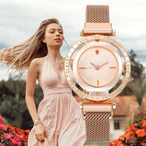 Polshorloges mode whirl luxe vrouwen kijken naar Zegarek Damski Magnet Strap Casual Relogio Feminino