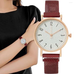 Polshorloges Fashion Women's Watch Metal Mesh Steel Strap Simple Style Polshorwatch Quartz For Women Clock