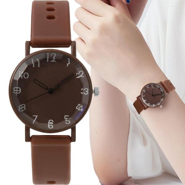 Relojes de pulsera Relojes de moda para mujer Correa de silicona Reloj de pulsera de cuarzo Estilo neutral Reloj de diseño minimalista Relojes