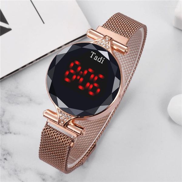 Relojes de pulsera de moda para mujer, reloj deportivo electrónico, reloj de pulsera LED para mujer, reloj de malla de aleación para mujer, reloj de regalo para mujer