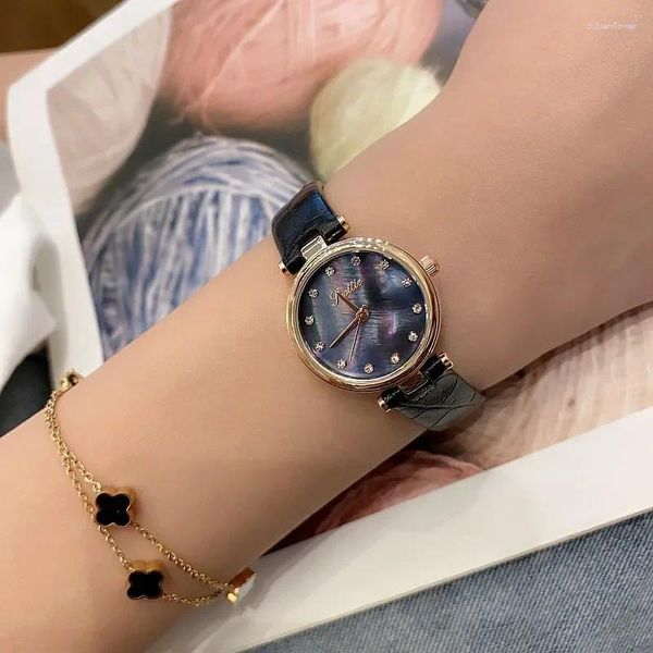 Wallwatches Fashion Women Leather Casual Watch Luxury Analog Quartz Crystal Wallwatch Women's Watches para Relogio