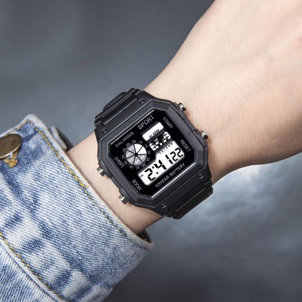 Relojes de pulsera de moda para hombre y mujer, reloj deportivo para niños y niñas, relojes digitales LED de goma de silicona, reloj luminoso para correr de noche, relojes de pulsera