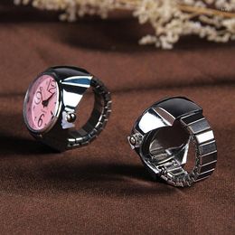 Montres-bracelets Mode Femmes Hommes Bague Montre Stretch Quartz Doigt Montres Anneaux Bijoux Cadeaux D88